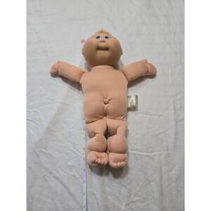 Vintage Cabbage Patch Kid Preemie Doll 16 In Blonde Blue Eye Soft Body 1980s Boy